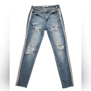 KanCan Mid Rise Skinny Distressed Jeans (Discontinued, Rare Boutique Find)